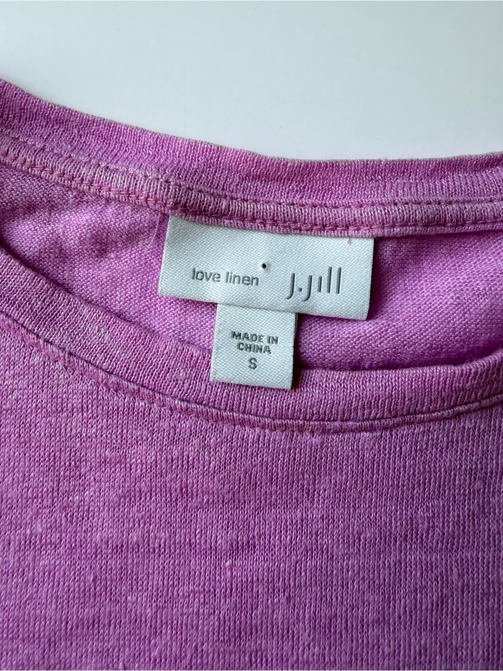 J. Jill Love Linen Pink Short Sleeve 100% Linen T-shirt Top Sz S Asymmetrical - Picture 4 of 6